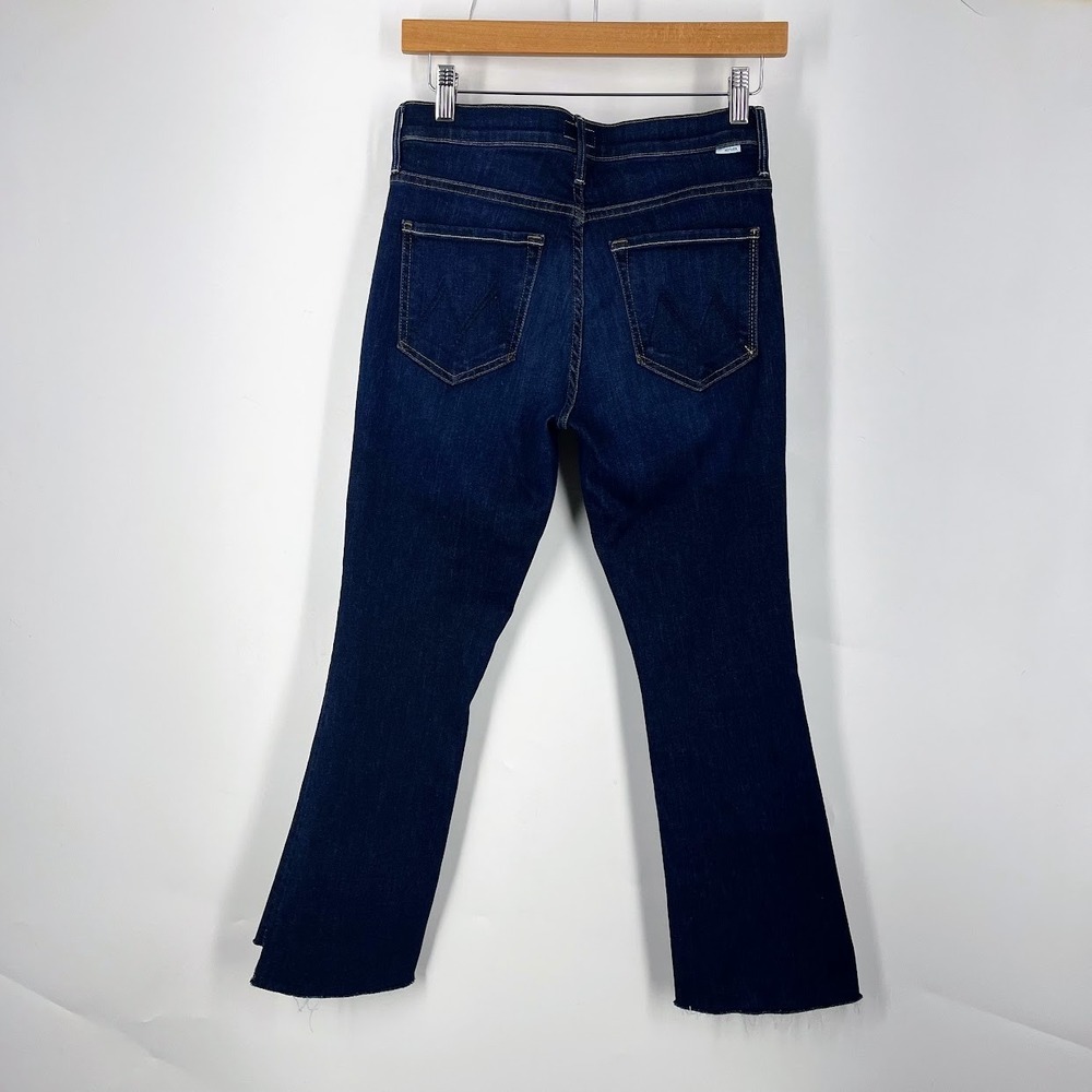Mother Lil Insider Crop Step Fray Jeans Off Limits Dark Wash Size 27 High Rise - Picture 2 of 15